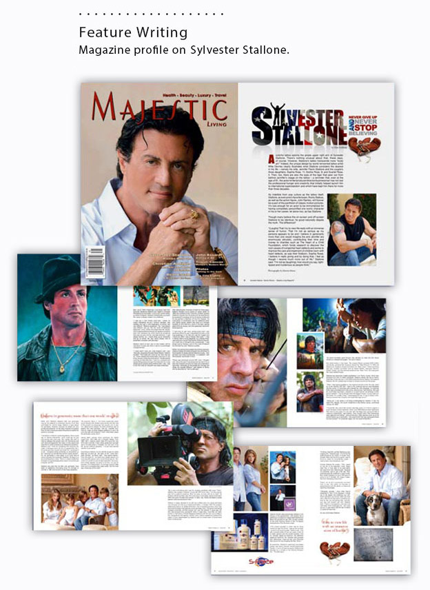 Magazine feature article on Sylvester Stallone